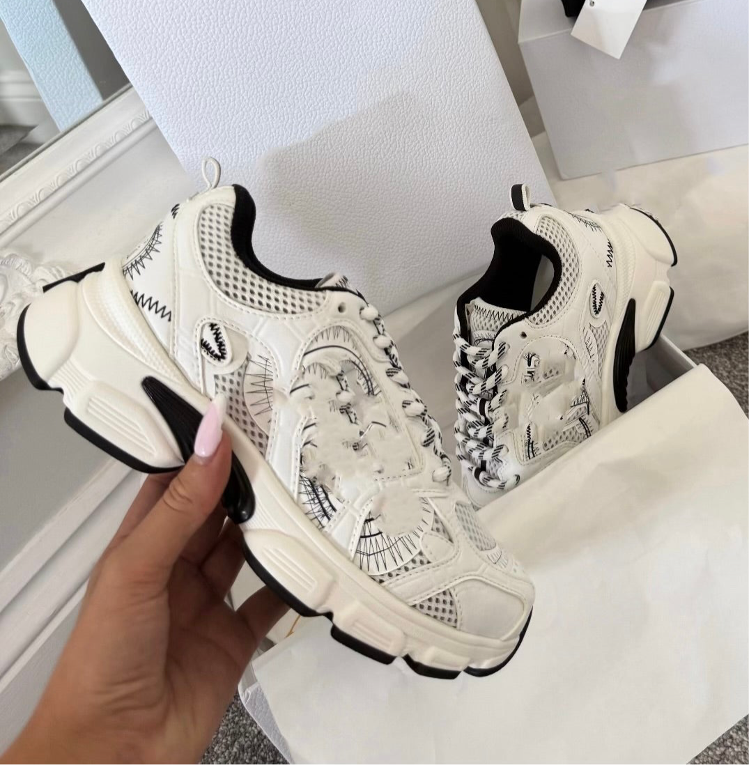 Black and white trainers
