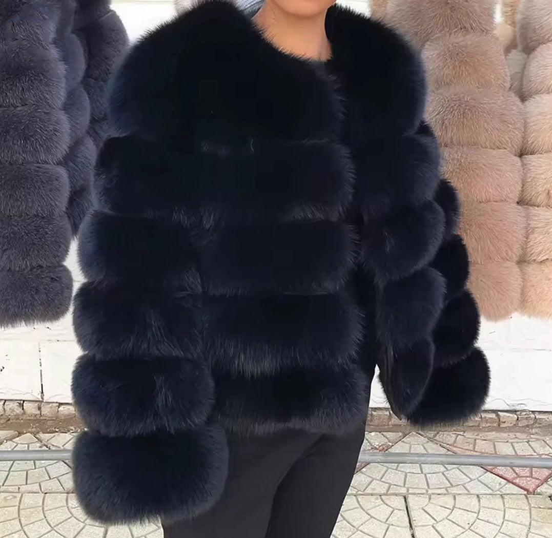 Black premium fur