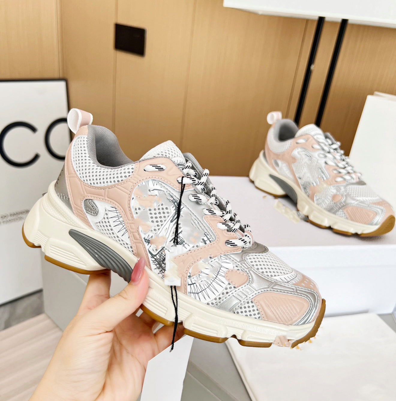 Light pink trainers