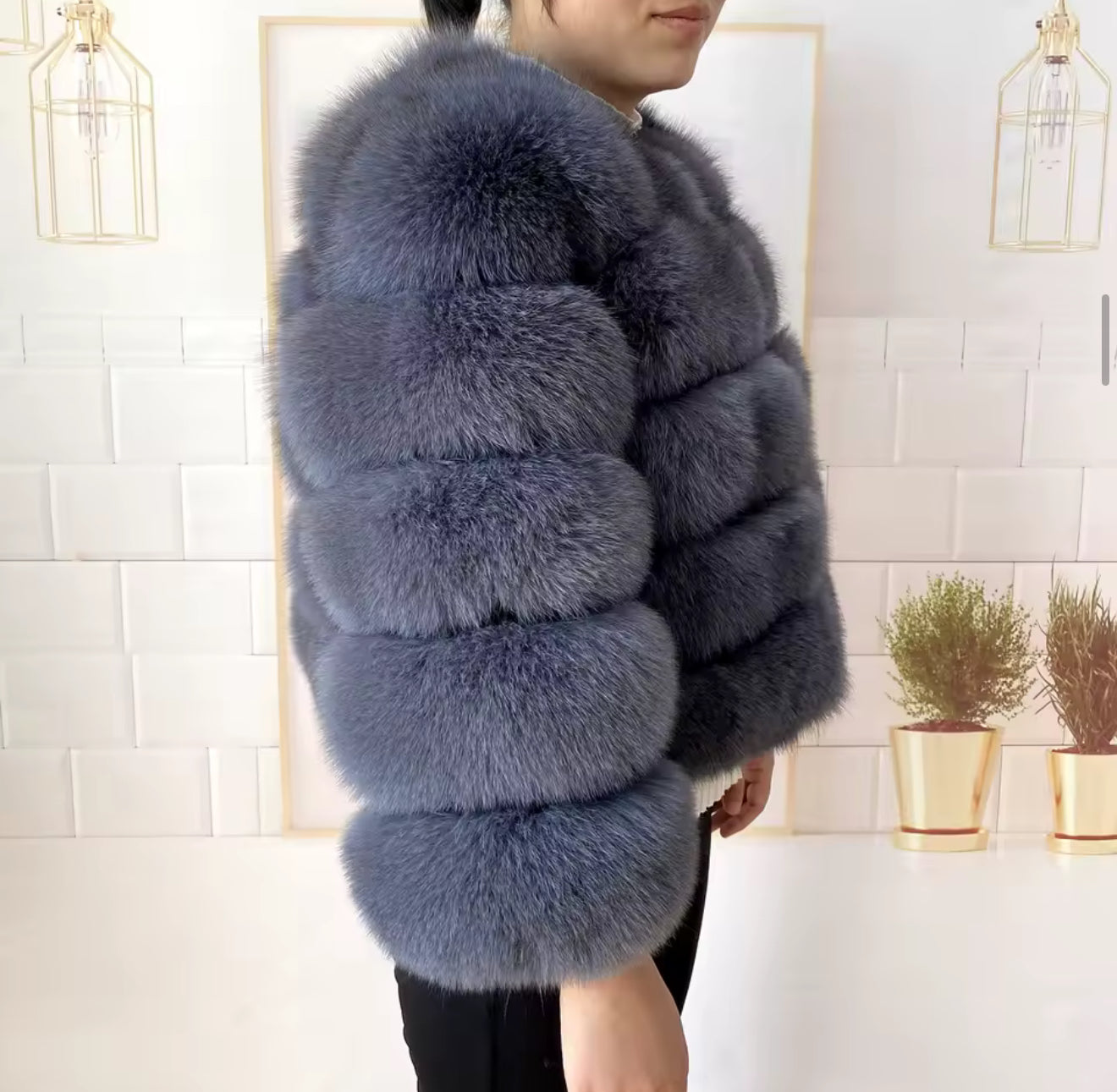 Grey premium fur