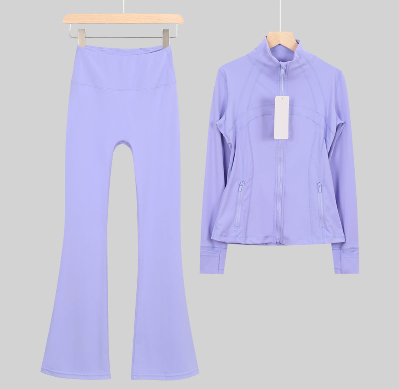 Flares or shorts set purple