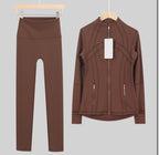 Leggings, shorts or flares set brown gold