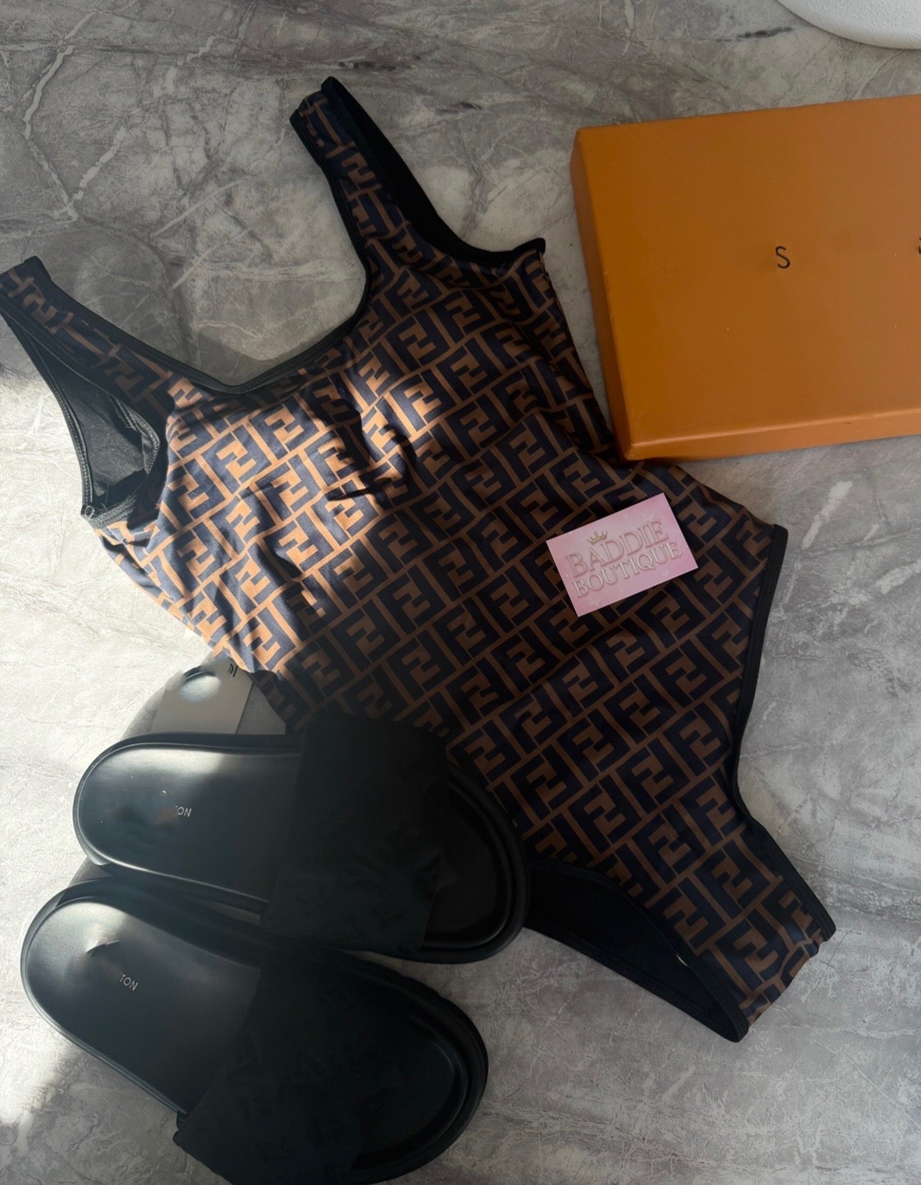 Brown swimsuit