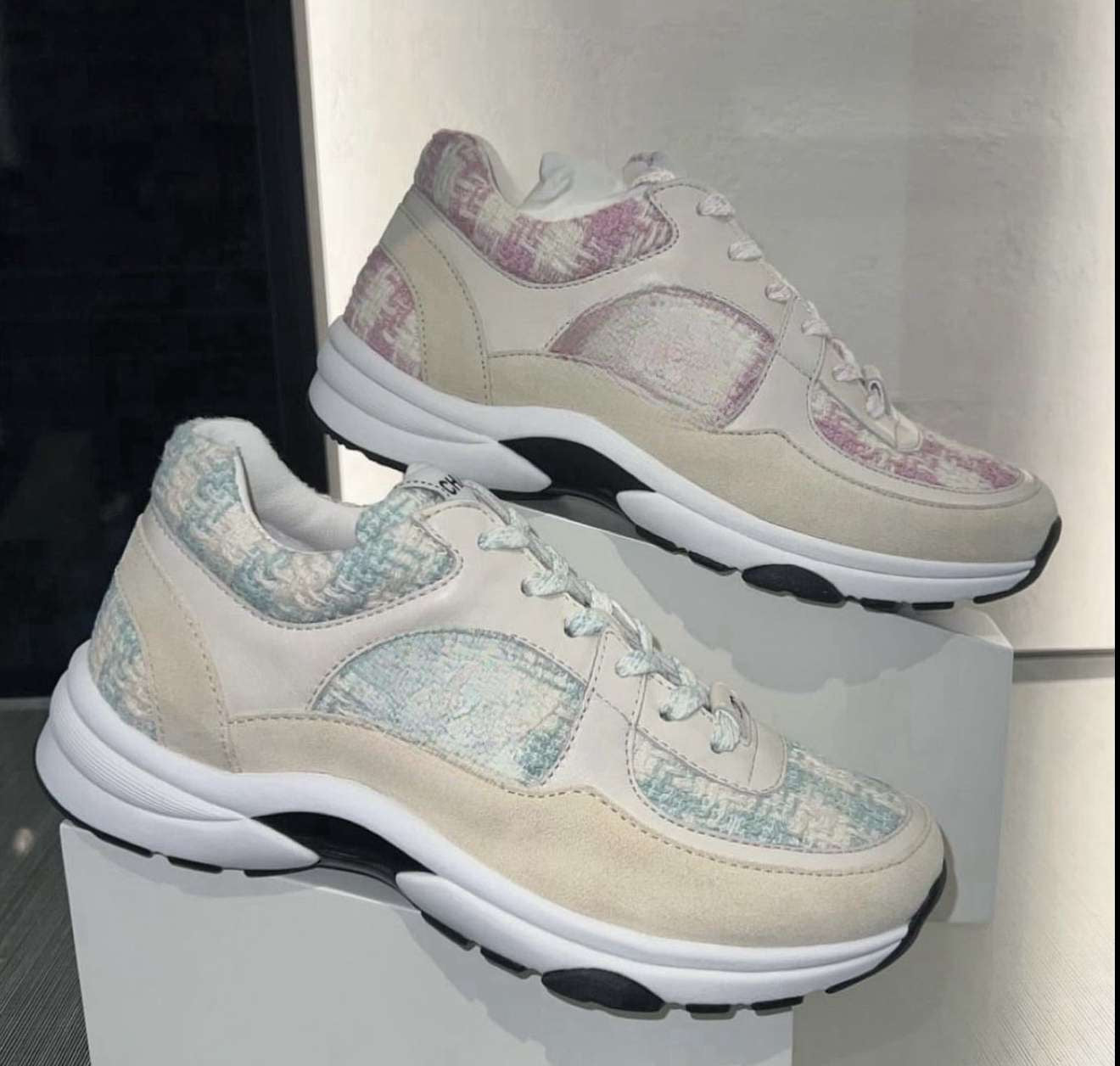 Pink/blue trainers