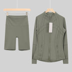 Flares or shorts set dark green