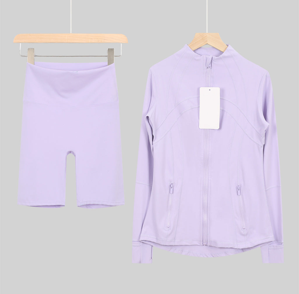 Flares or shorts set baby purple