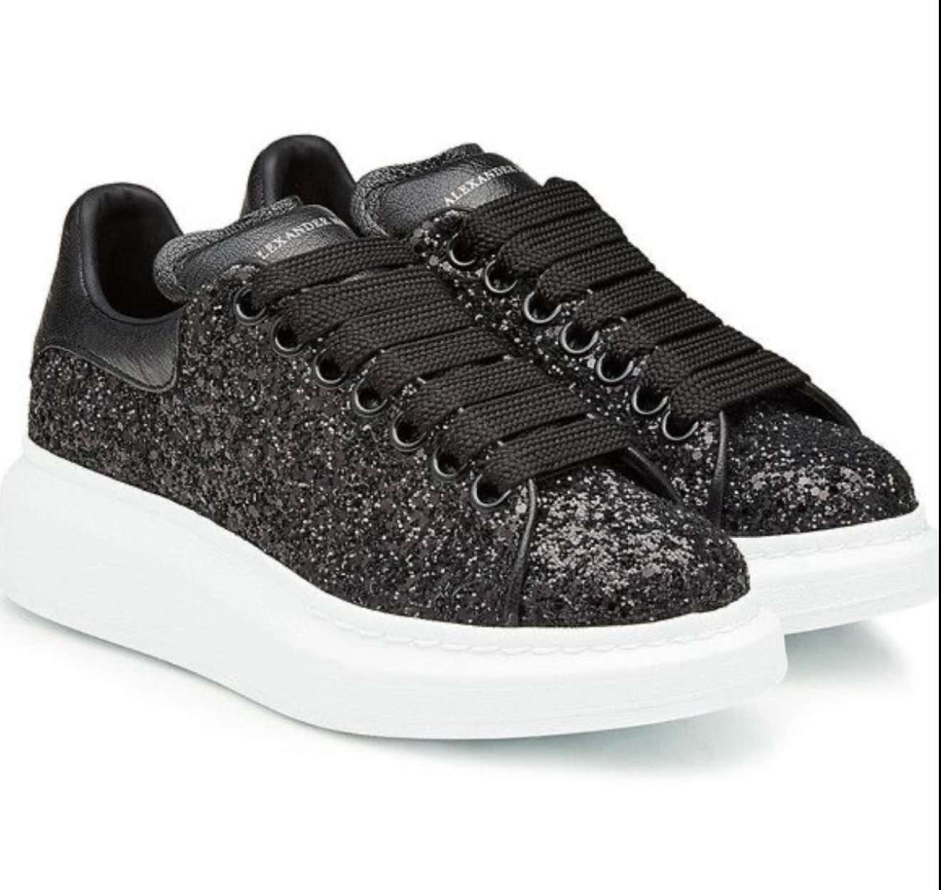 Black glitter trainers