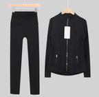 Leggings, shorts or flares set black gold