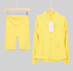 Flares or shorts set yellow