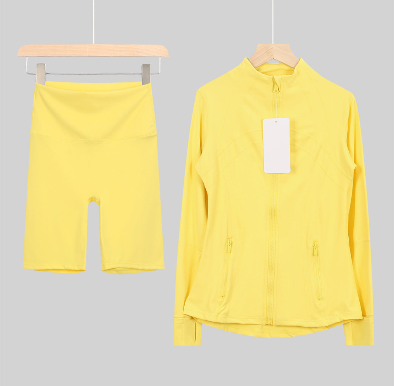 Flares or shorts set yellow