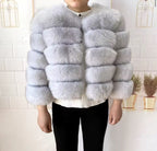 White/grey premium fur