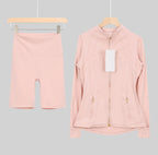 Leggings, shorts or flares set light pink gold