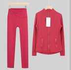 Leggings, shorts or flares set red gold