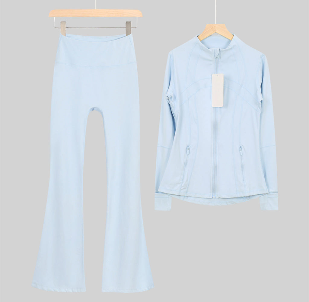 Flares or shorts set baby blue