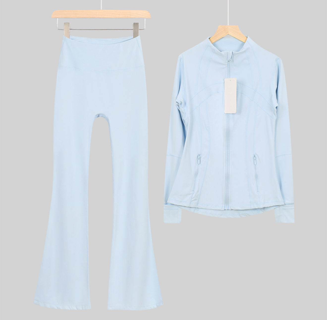 Flares or shorts set baby blue