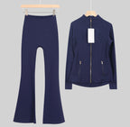 Leggings, shorts or flares set navy gold