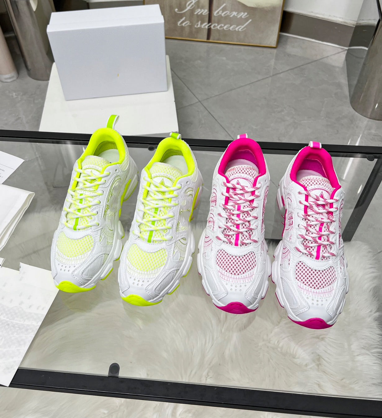 Neon pink trainers