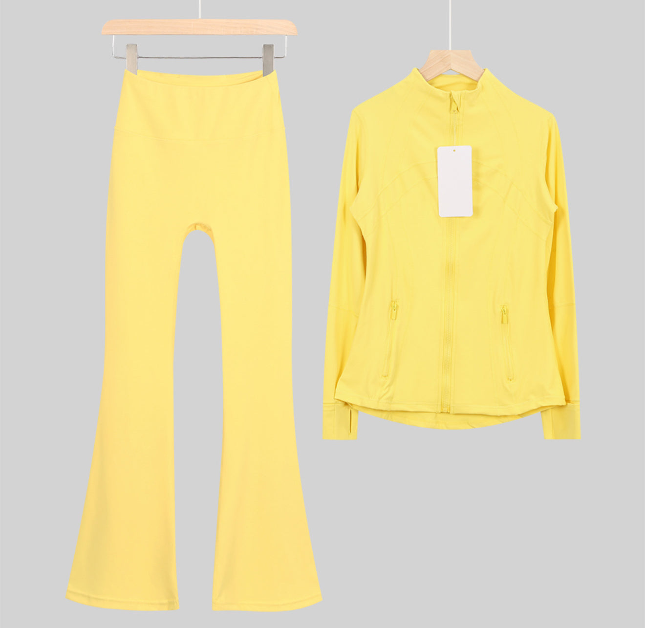 Flares or shorts set yellow