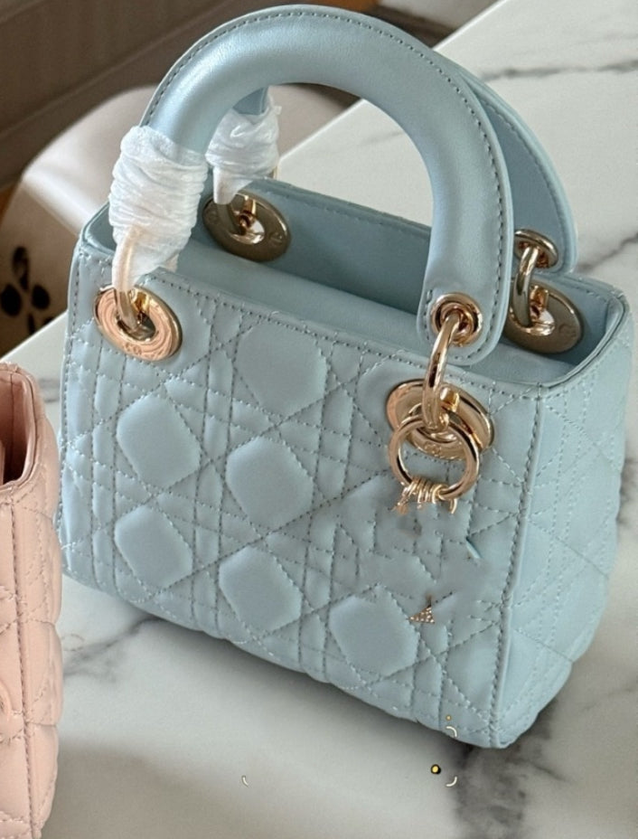 Blue pink mini luxe bag