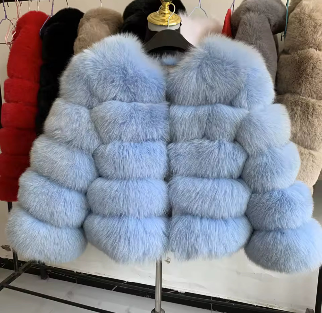 Light blue premium fur