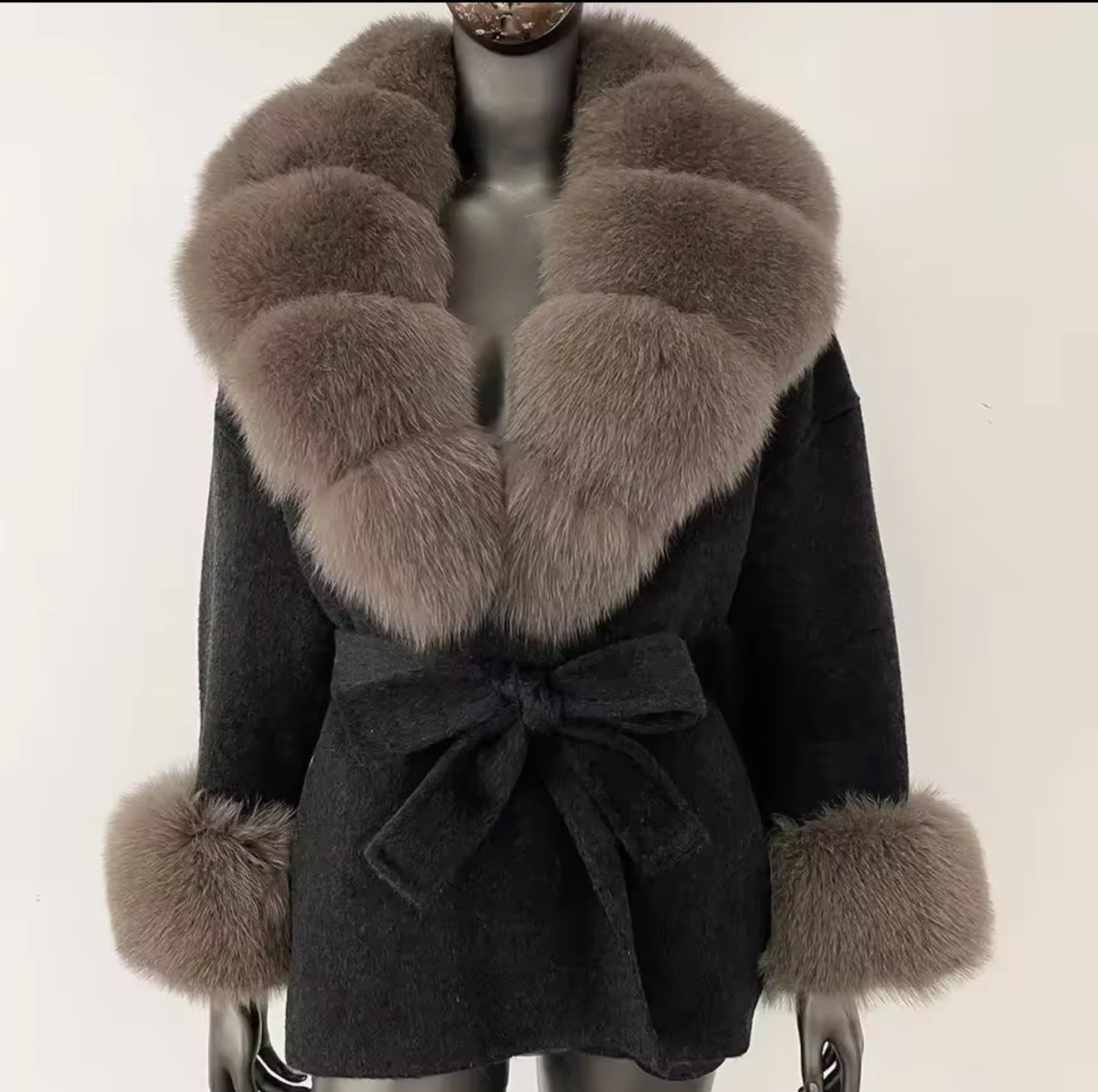 Short trench fur