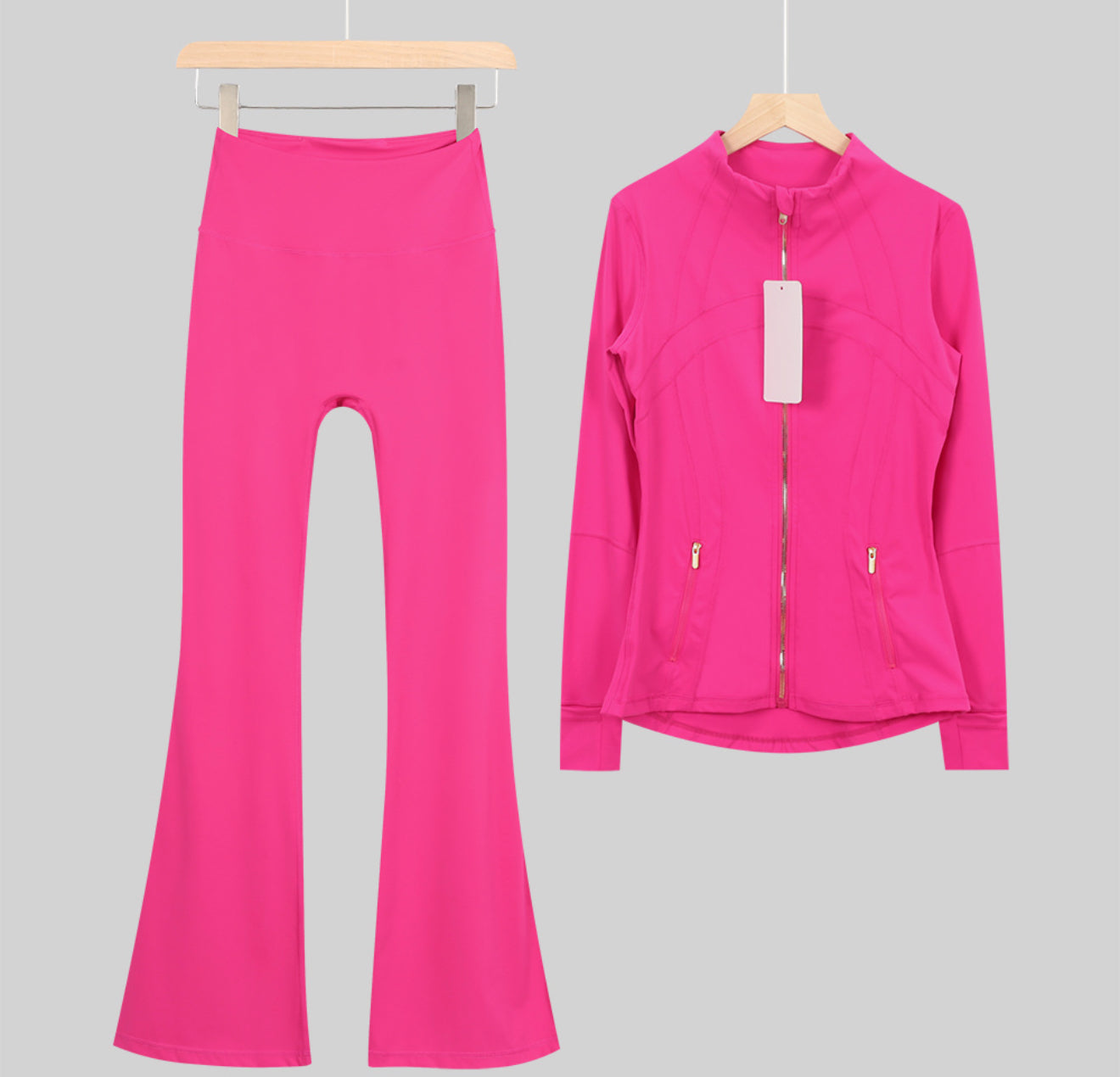 Leggings,shorts or flared set bright pink gold
