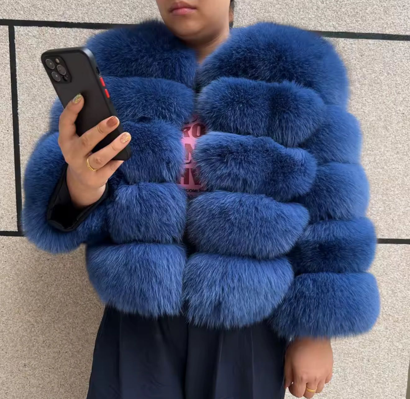 Dark blue premium fur