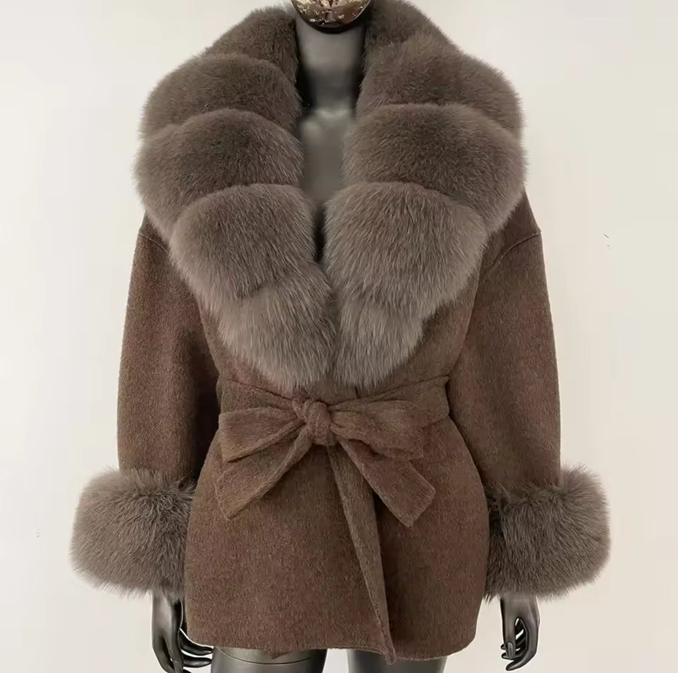 Short trench fur