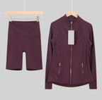 Leggings, shorts or flared set burgundy gold