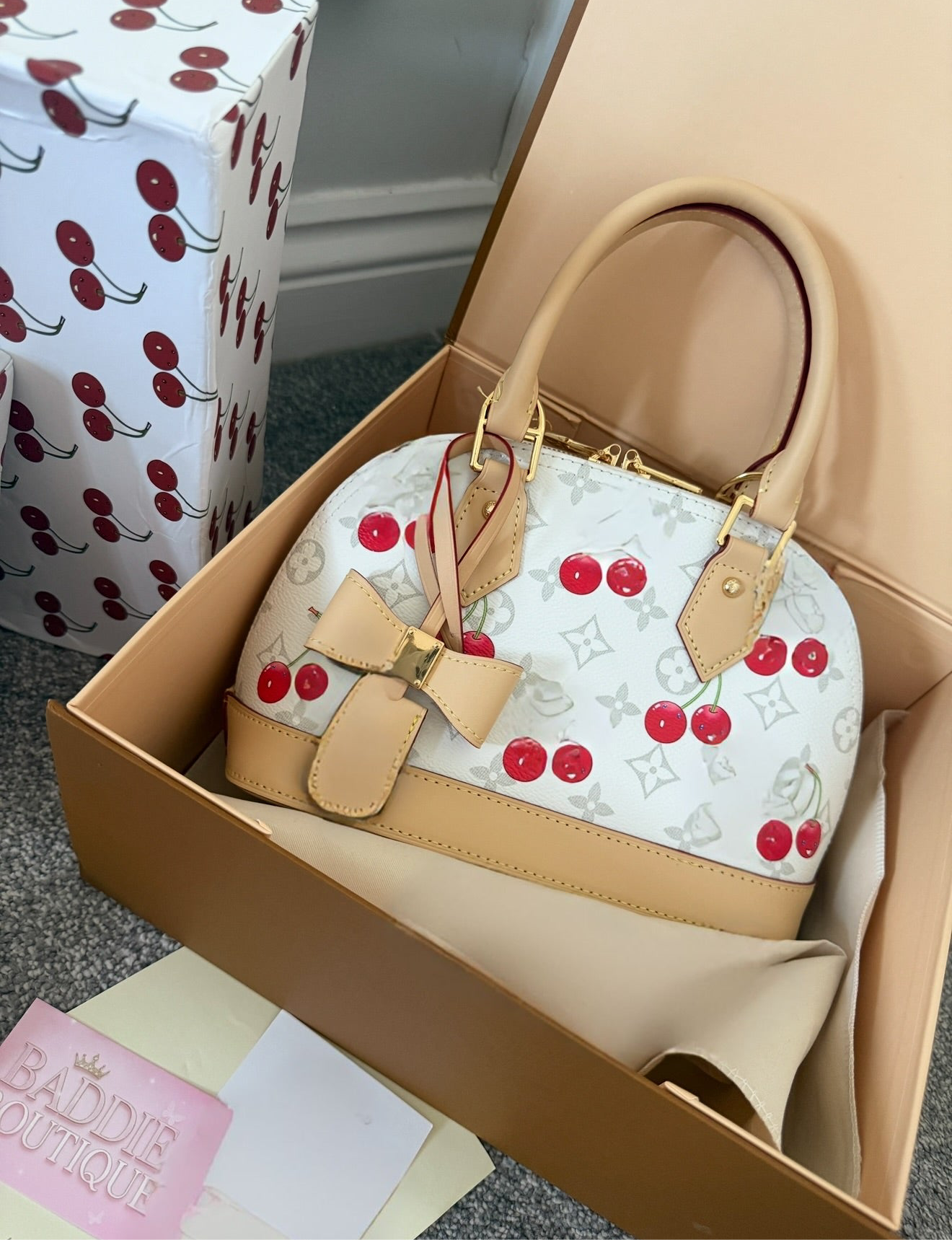 White cherry bag