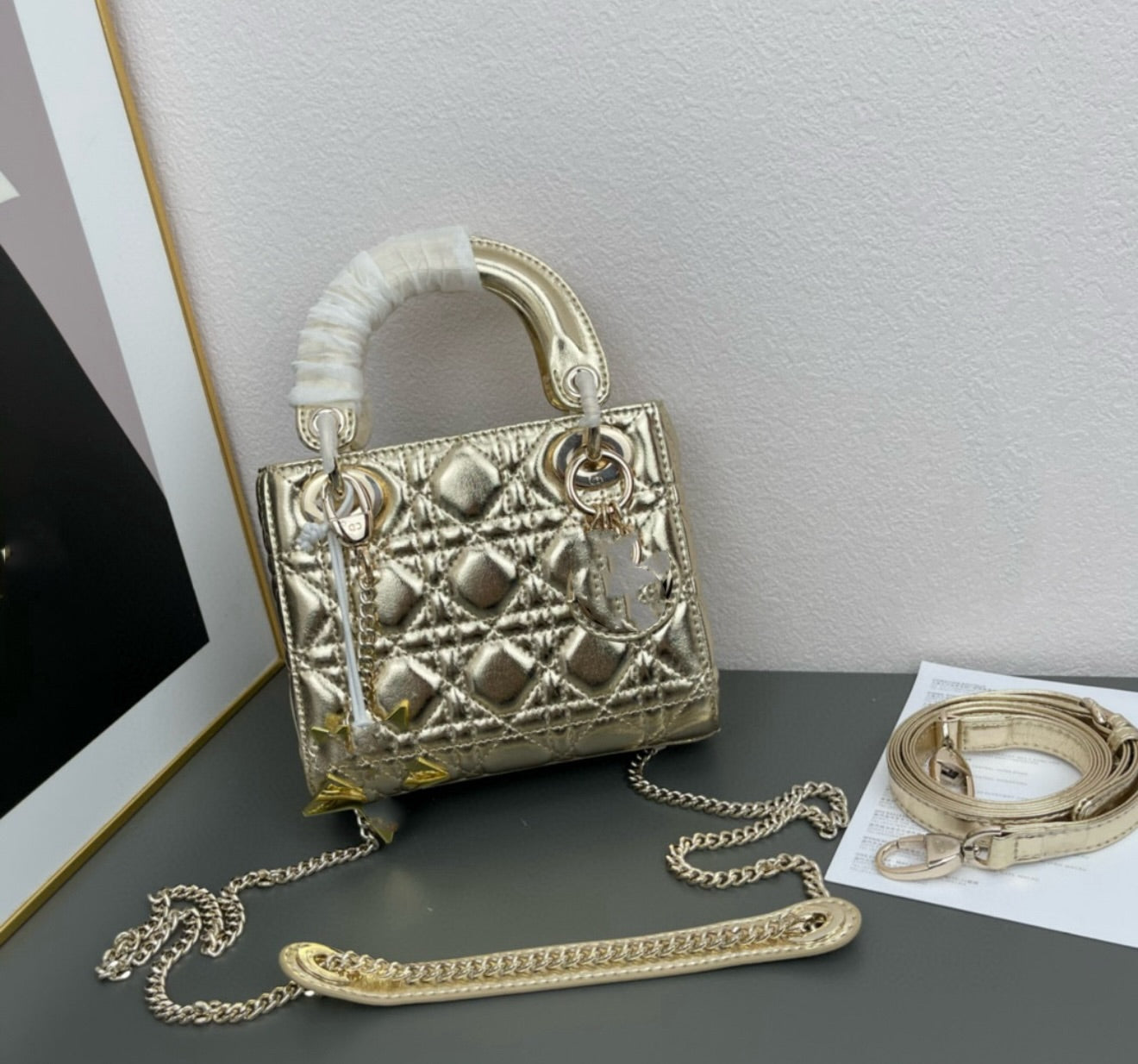 Gold luxe bag