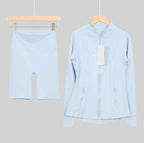 Flares or shorts set baby blue