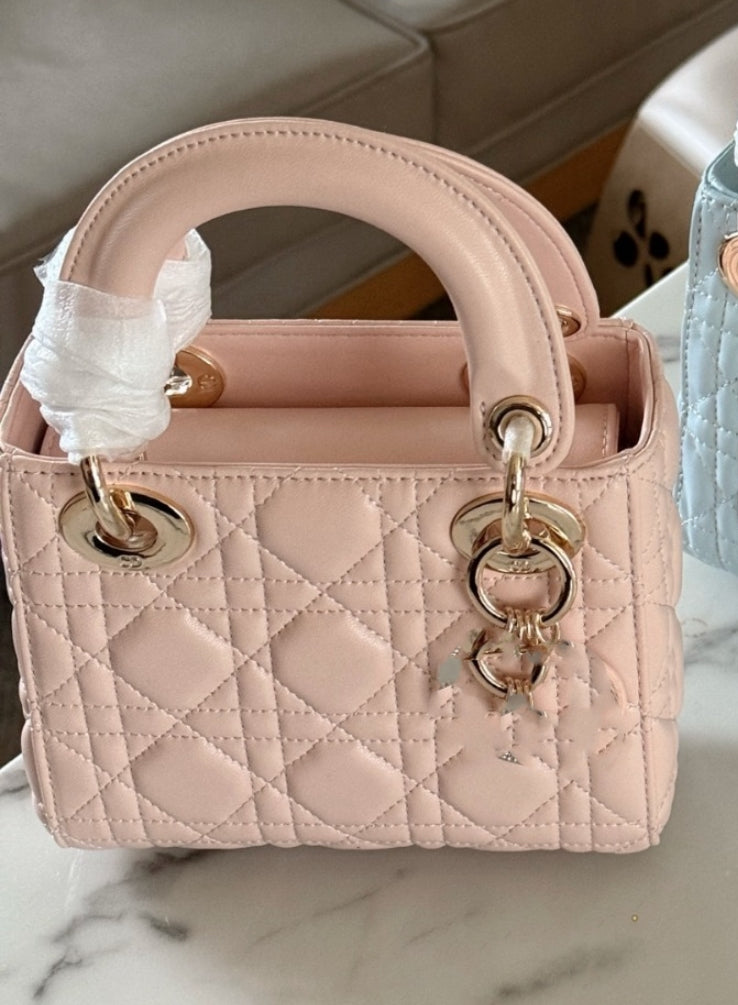 Blue pink mini luxe bag