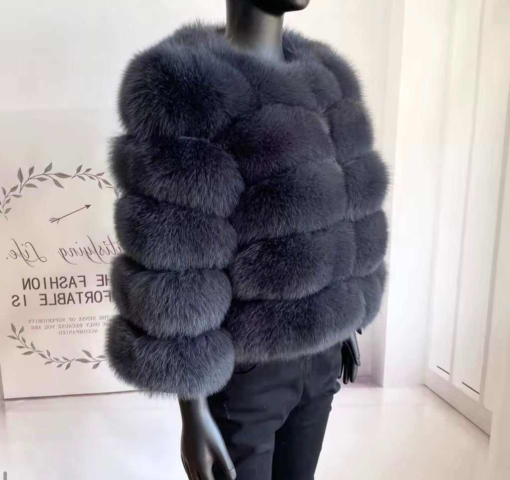 Grey premium fur