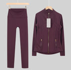 Leggings, shorts or flared set burgundy gold