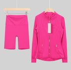 Leggings,shorts or flared set bright pink gold