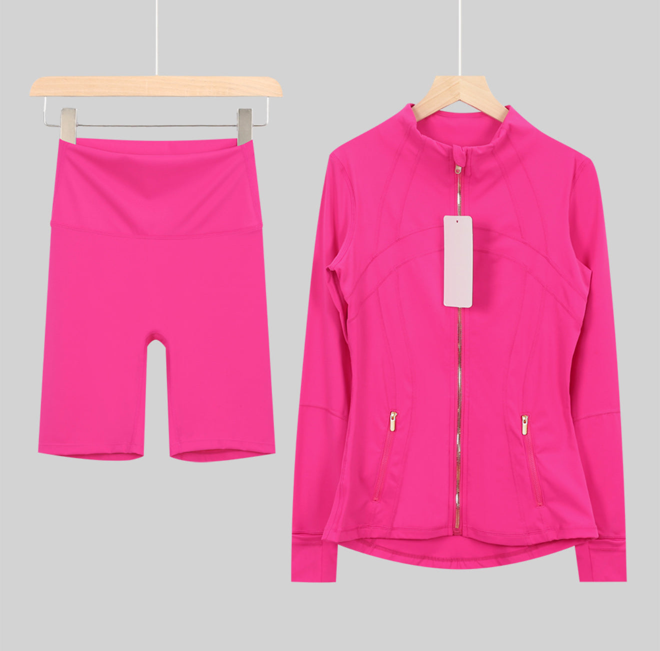 Leggings,shorts or flared set bright pink gold
