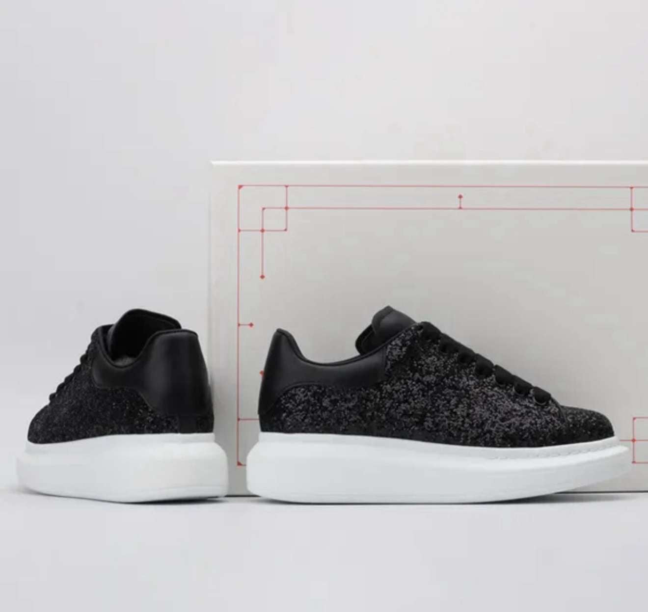 Black glitter trainers