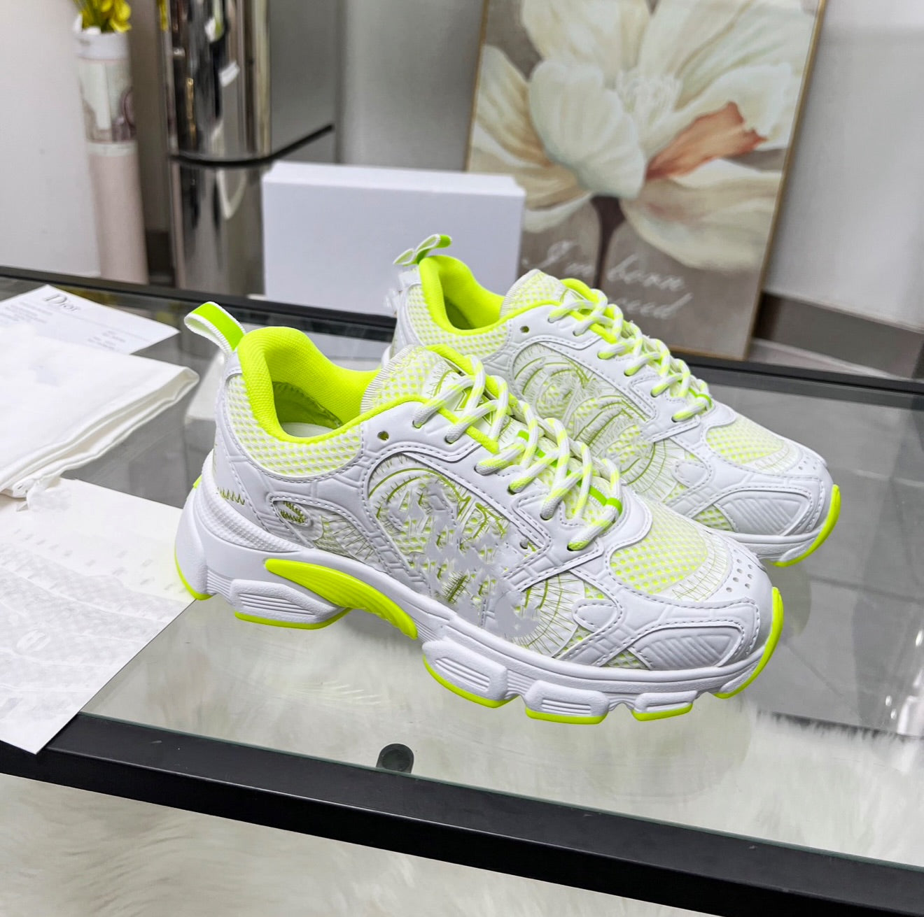 Neon green trainers