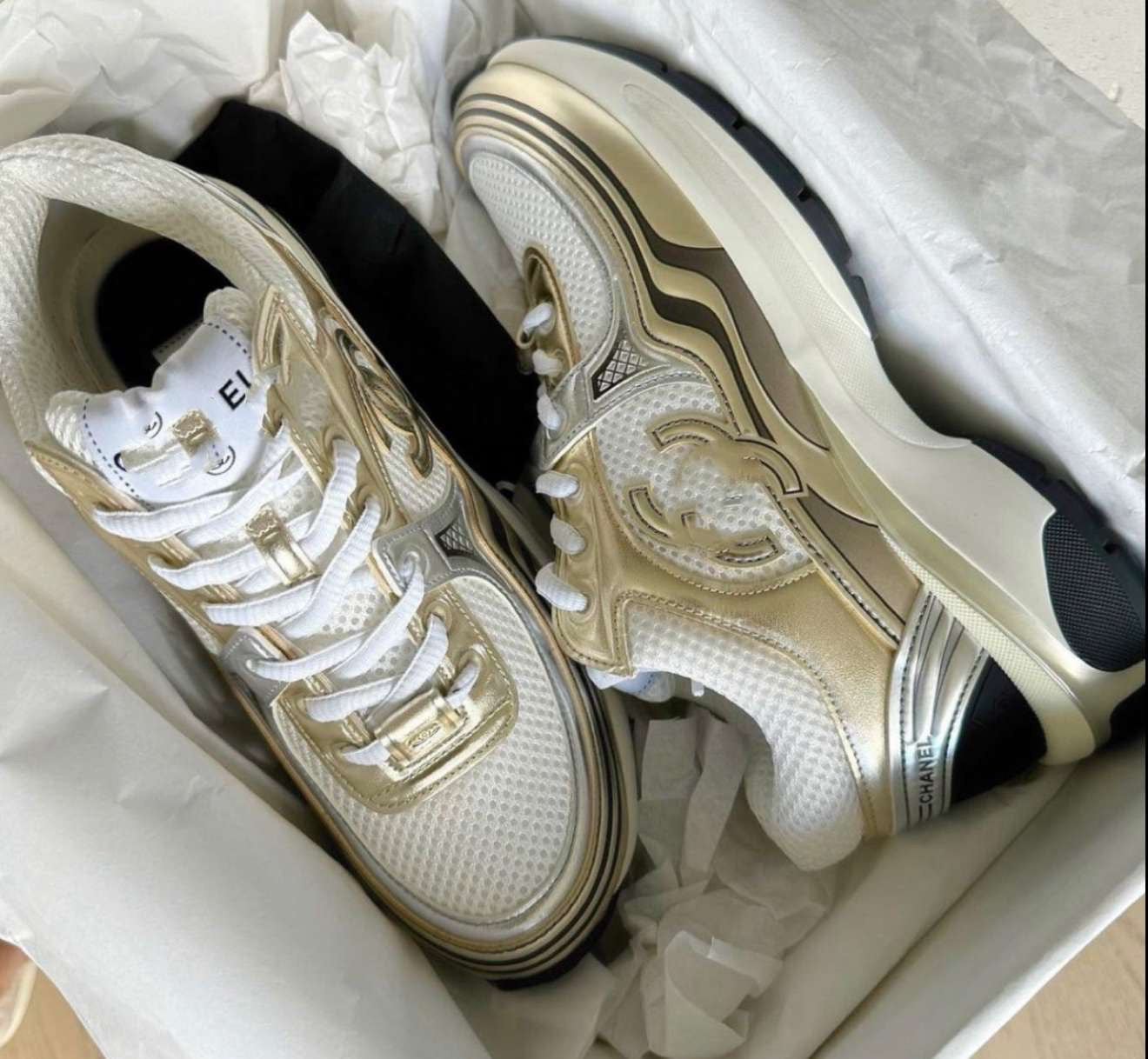 Gold trainers