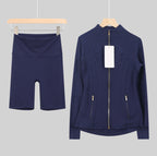 Leggings, shorts or flares set navy gold