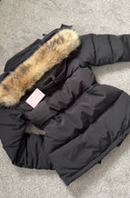 Black coat  (adjustable waist) baddie coat