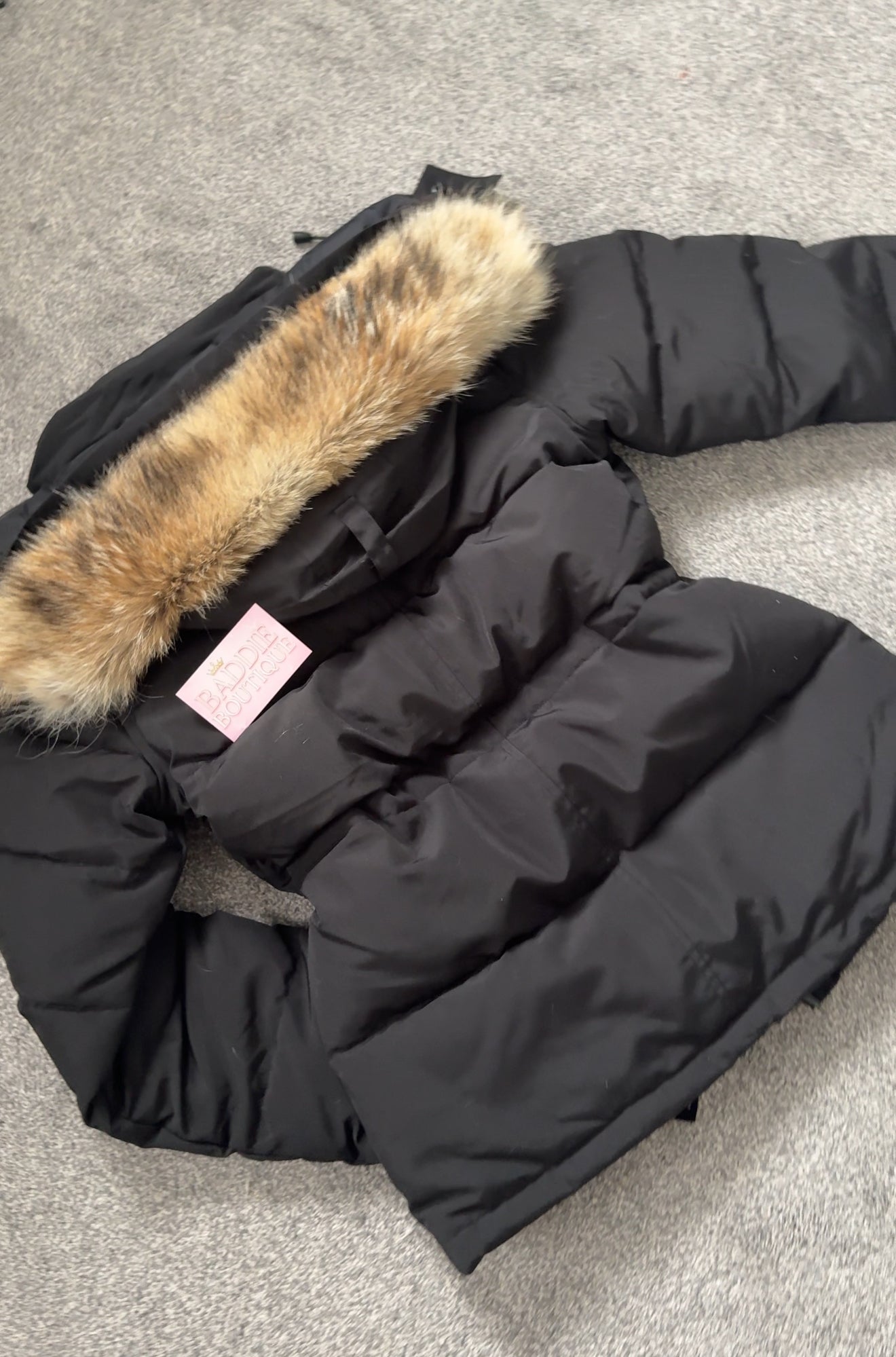 Black coat  (adjustable waist) baddie coat