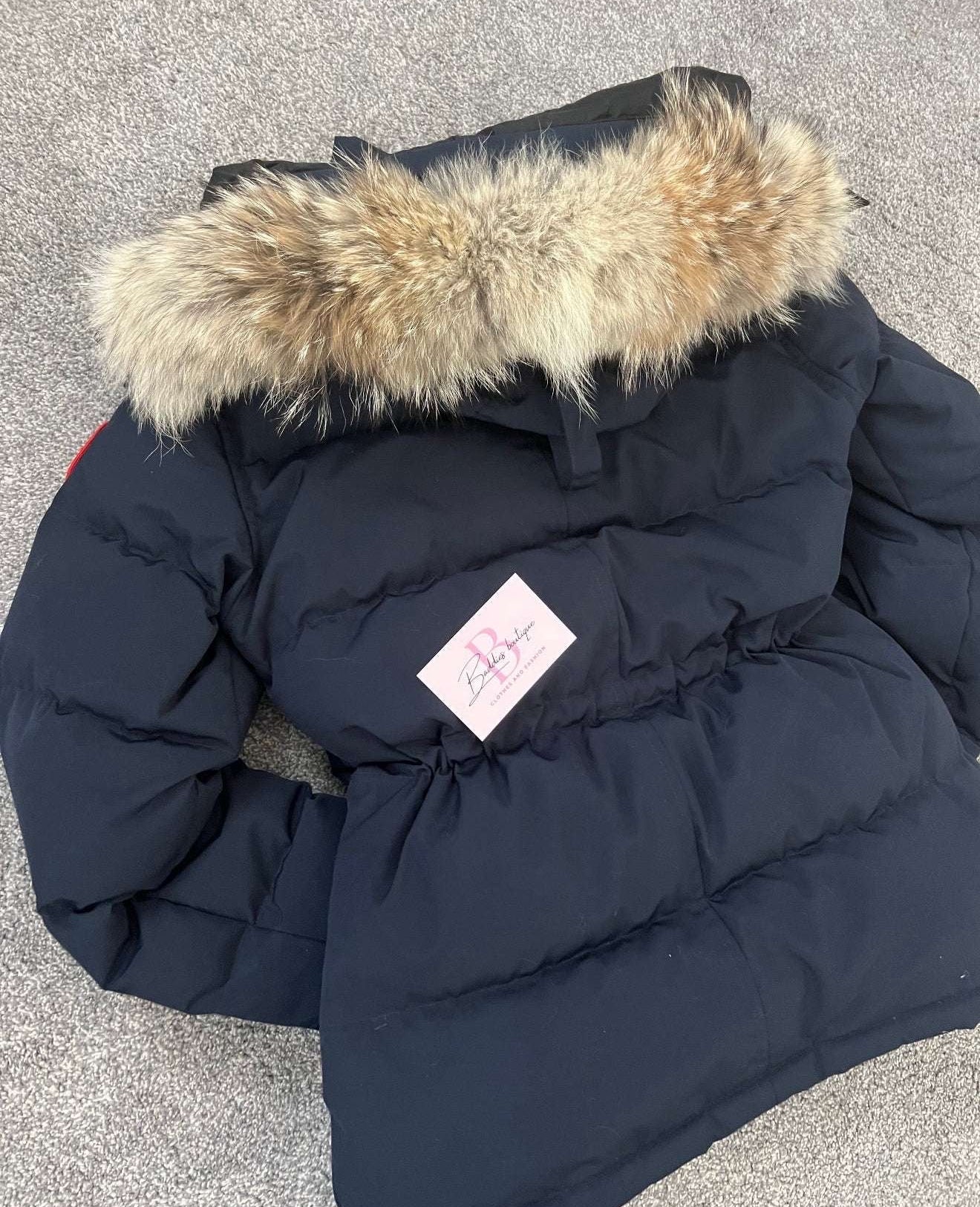 Cream coat with fur (adjustable waist) baddie coat