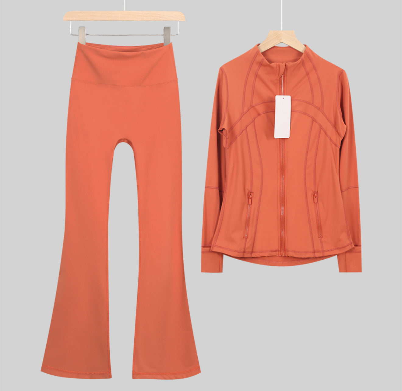 Flares or shorts set orange