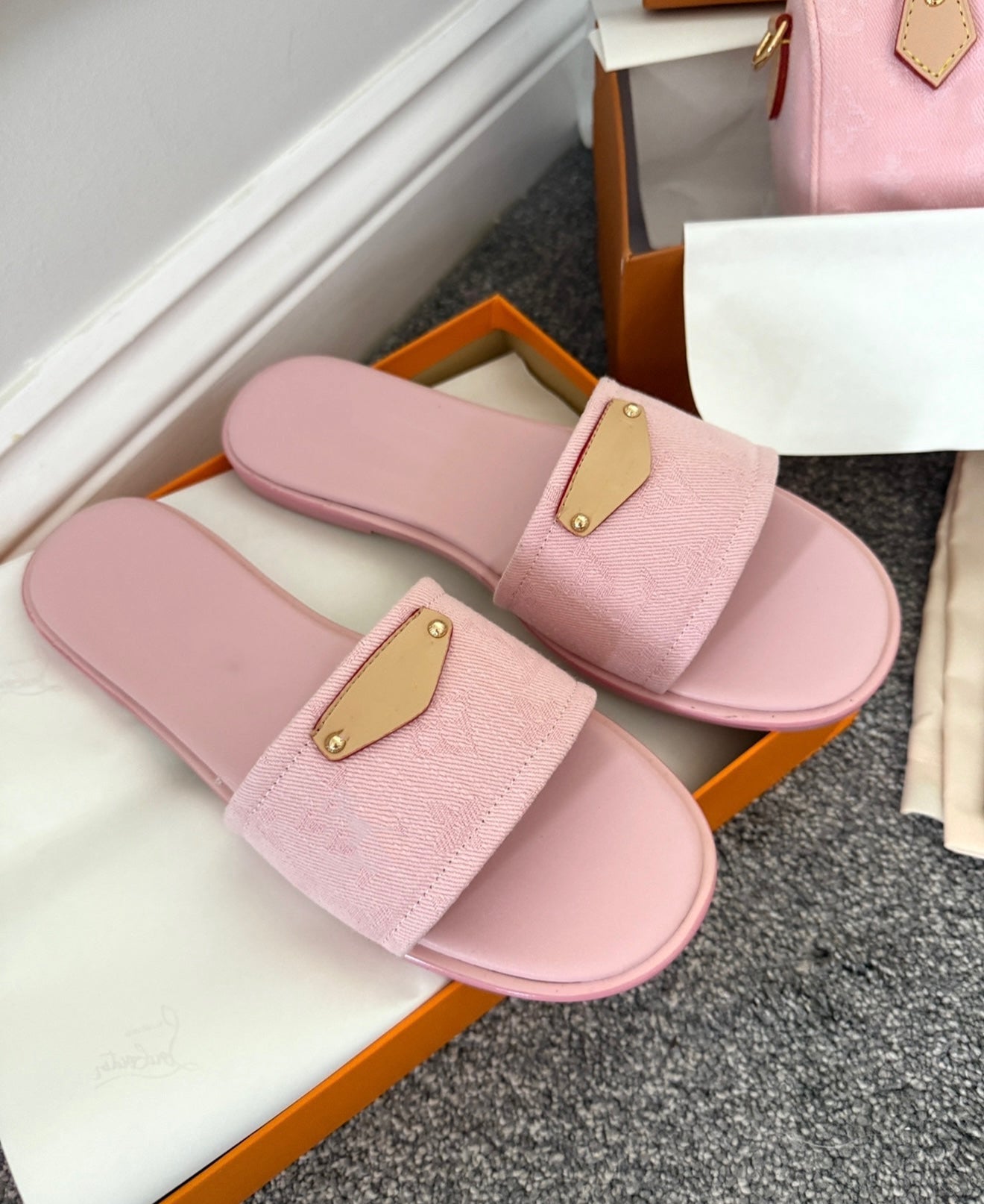 Barbie pink sliders size 5