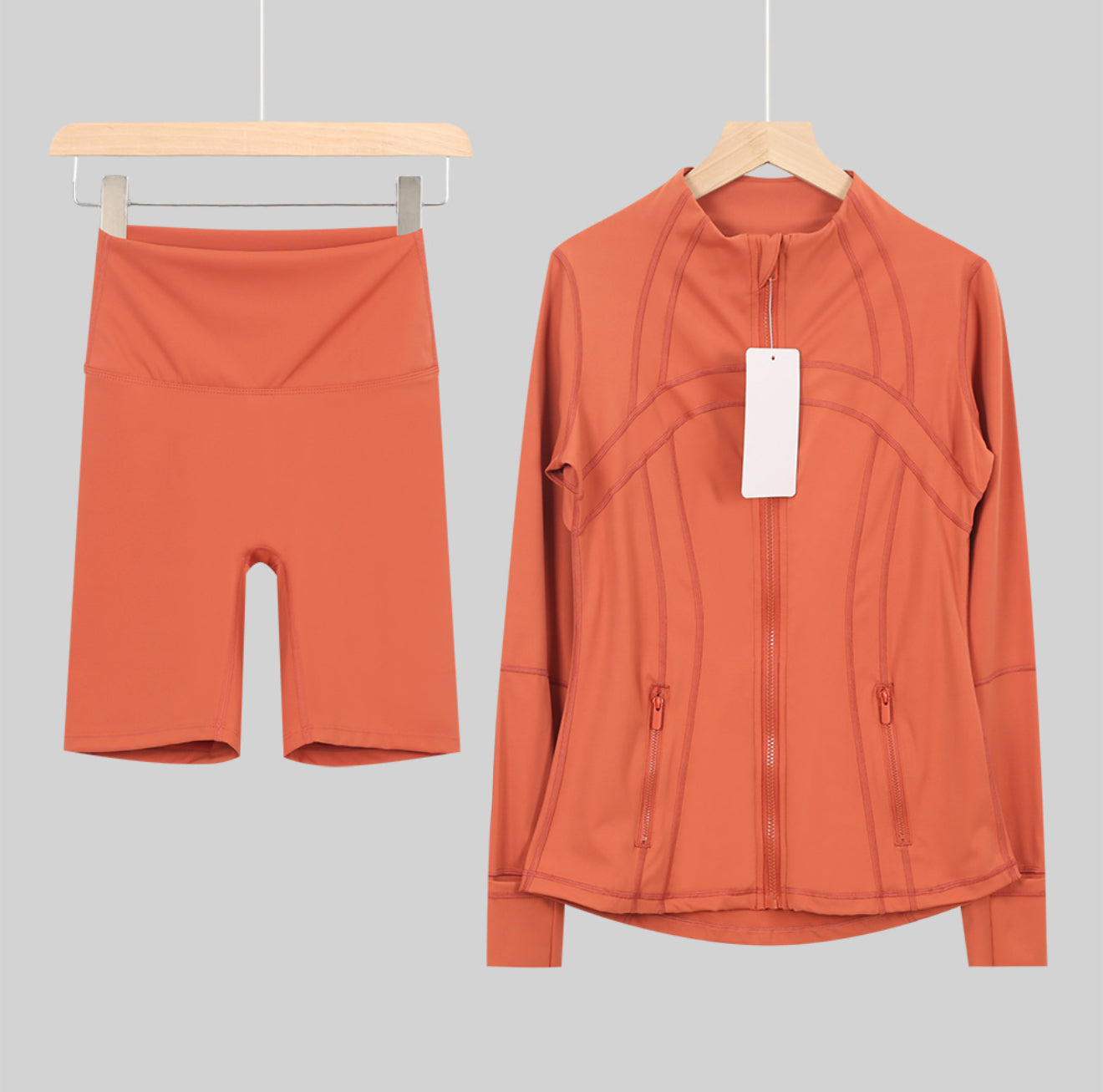 Flares or shorts set orange