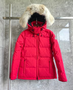 Red coat with drawstring baddie coat
