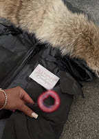 Grey coat with fur (adjustable waist) baddie coat