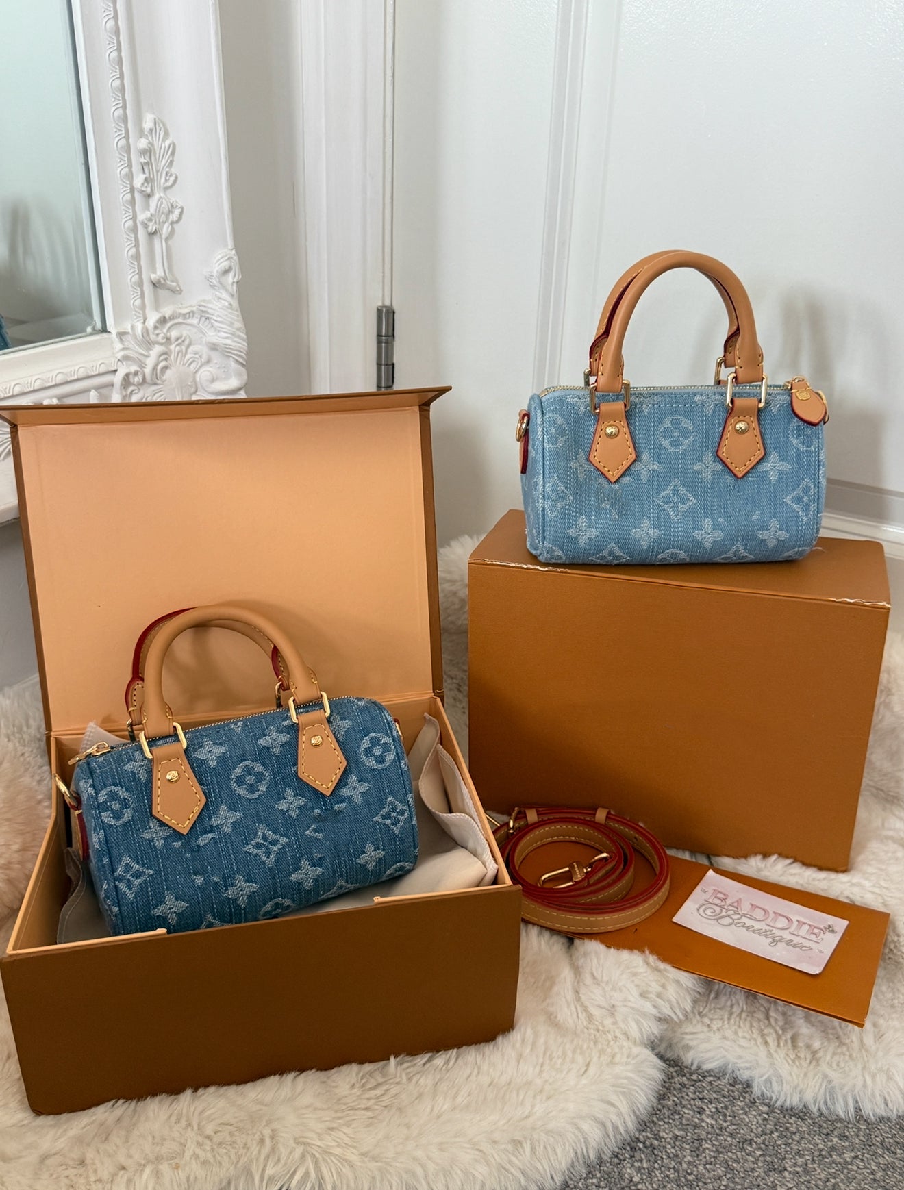 Denim blue bags